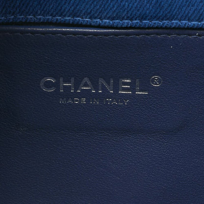 Chanel Boy Chanel Matelasse Chain Shoulder Denim Blue With Silver Hardware