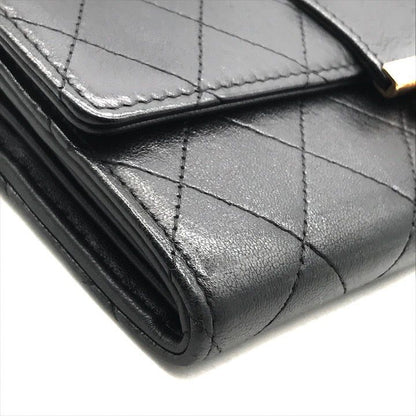 Chanel Quilted CC Logo Turnlock Wallet Black
