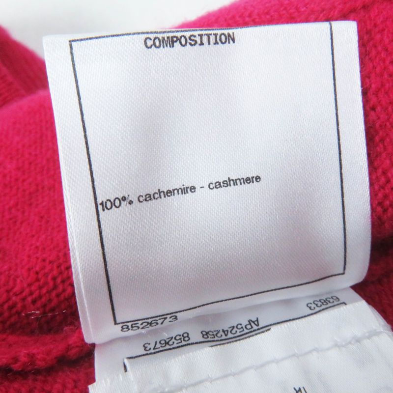 CHANEL 22AW P73483 100% Cashmere Lucky Charm Cropped Length Knit Cardigan