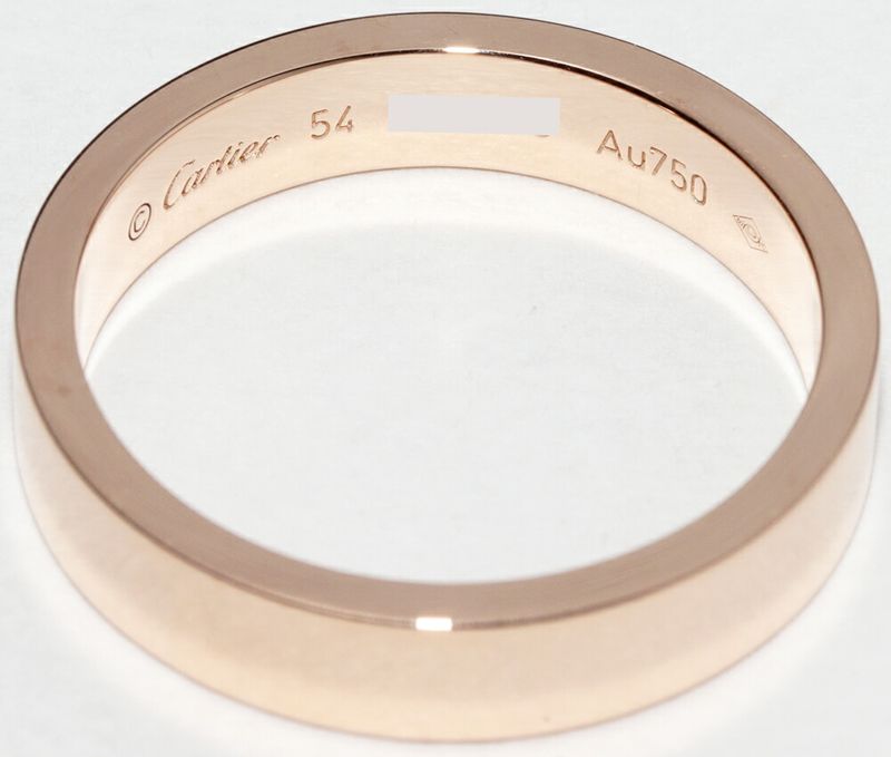 Cartier Ring 18K Pink Gold C De Cartier Ring Engraved Ring Width 4mm (016in)