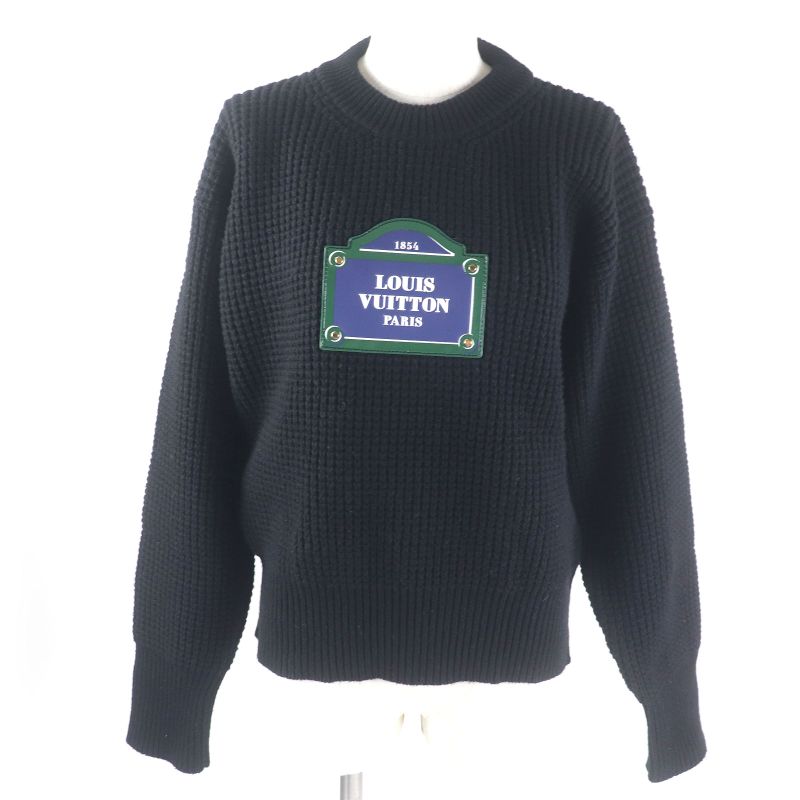 Louis Vuitton 23AW LV Street Sign Cashmere Blend Logo Patch Waffle Knit