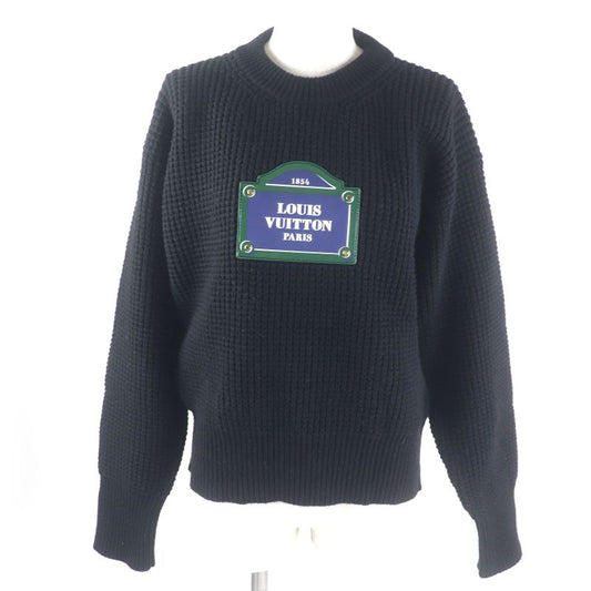 Louis Vuitton 23AW LV Street Sign Cashmere Blend Logo Patch Waffle Knit