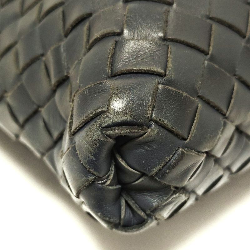 Bottega Veneta Intrecciato 172736 Navy Detachable Strap Leather