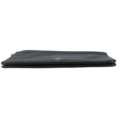 Christian Dior Pouch Bee Leather Navy Gold Hardware Multi Case Clutch Women