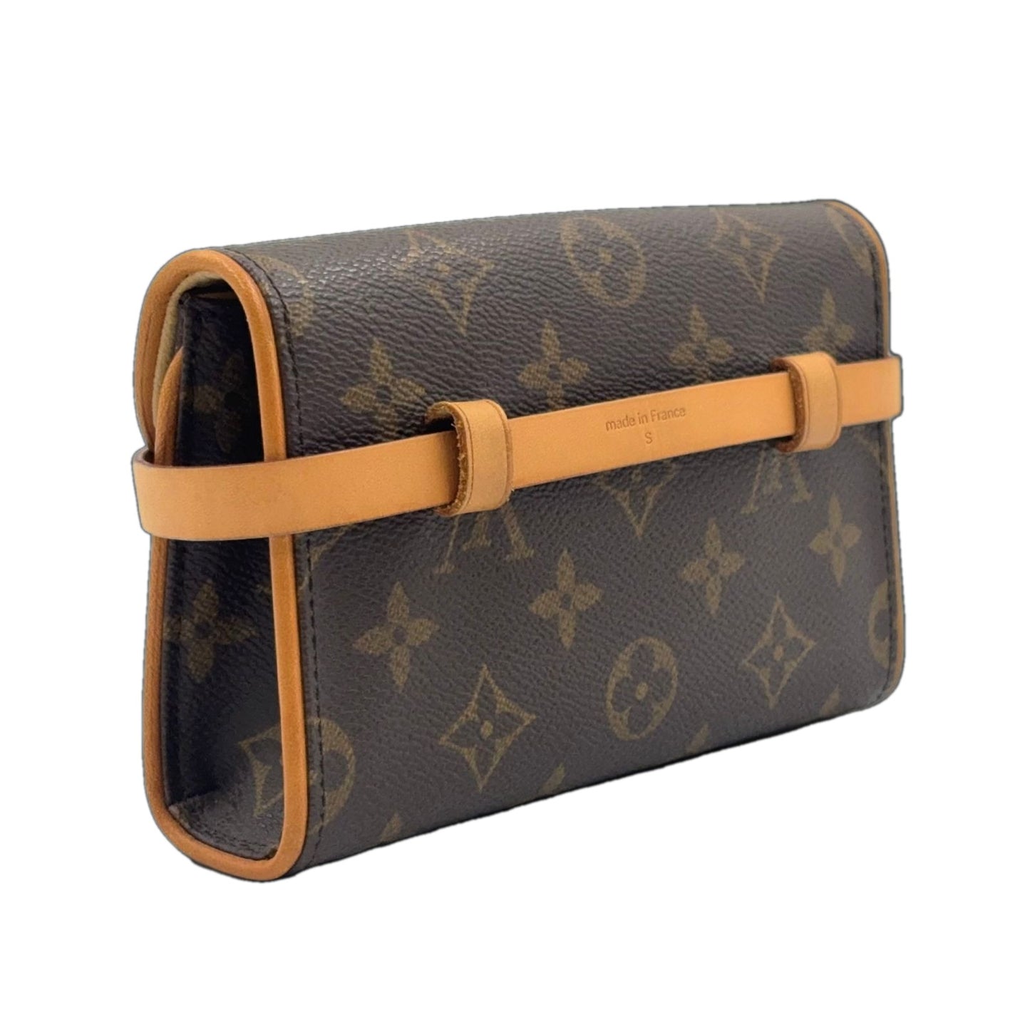 Louis Vuitton Pochette Twin PM Monogram XS Leather Brown Shoulder Bag Gold — view 2
