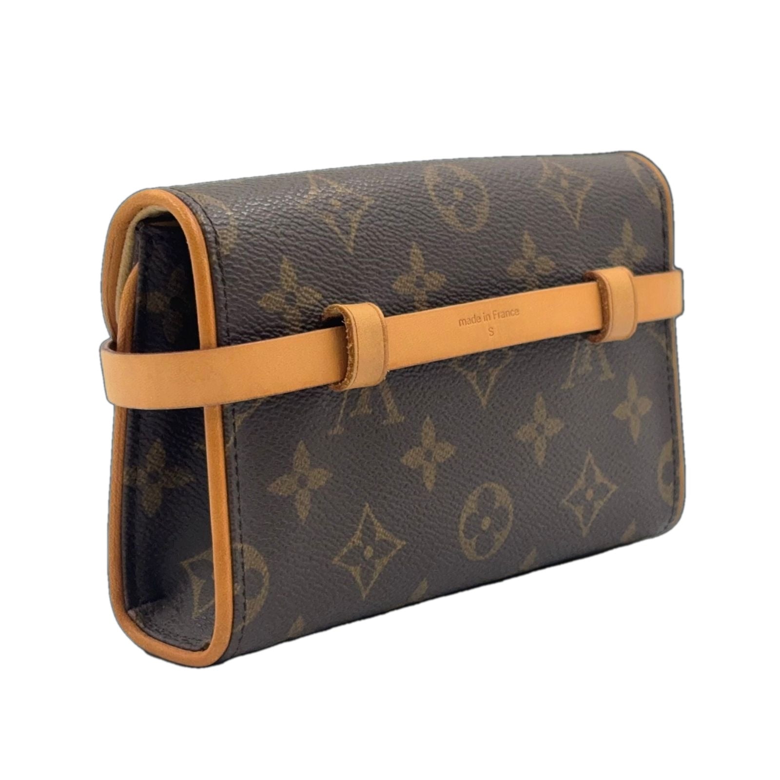 Louis Vuitton Pochette Twin PM Monogram XS Leather Brown Shoulder Bag Gold — view 2