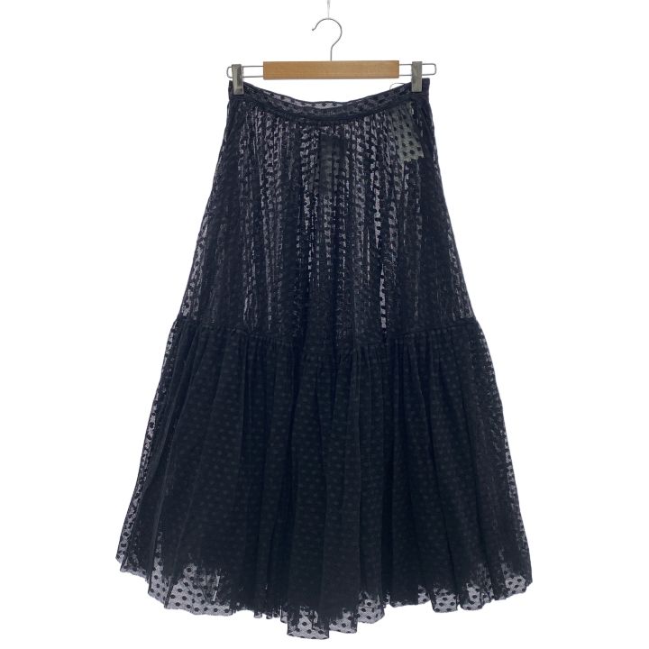 Christian Dior 111j64 A8505 Tulle Dot Skirt Women Black I 42