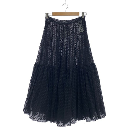 Christian Dior 111j64 A8505 Tulle Dot Skirt Women Black I 42