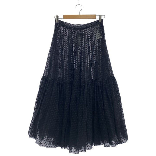 Christian Dior 111j64 A8505 Tulle Dot Skirt Women Black I 42