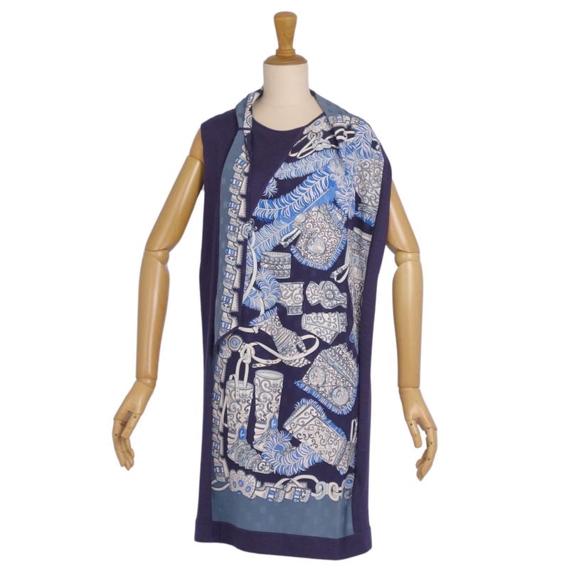 Hermes Dress Tunic Sleeveless Silk Cut-out