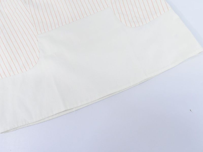 Authentic Hermes Striped Blouse Shirt Sleeveless Top 34 Cotton Ivory Orange