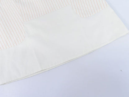 Authentic Hermes Striped Blouse Shirt Sleeveless Top 34 Cotton Ivory Orange