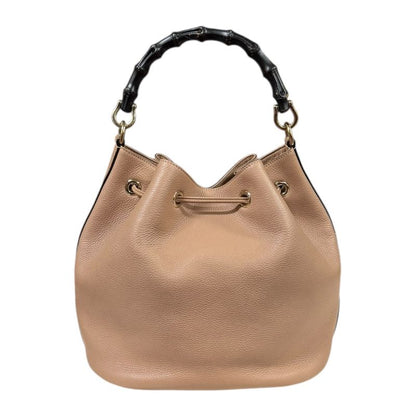 Gucci Bamboo Shoulder Bag Leather 387613 Beige Ladies Gucci  Gucci
