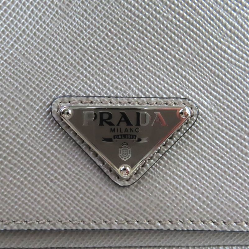 Prada 2vd065 Saffiano Leather Argilla Shoulder Bag With Triangle Logo Plate