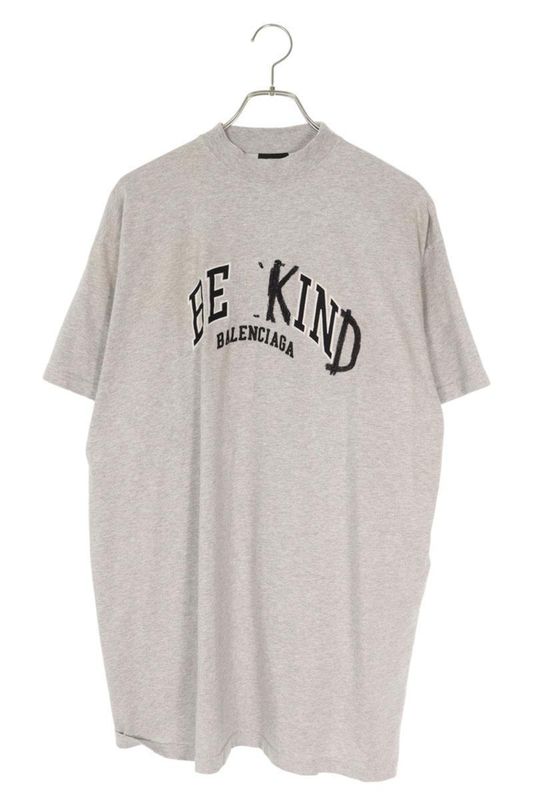 Balenciaga 23AW 739028 Tpvd5 BE KIND Print Damaged T-shirt Men 1