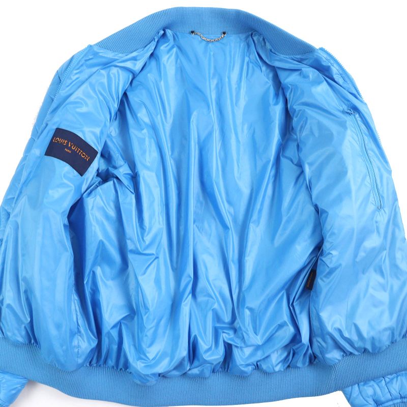 Louis Vuitton 22SS Hlb51e Monogram Flower Quilted Jacket Blouson Blue 48 Made