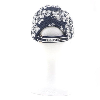 Christian DIOR 24tjv922x134 Toile Du Jouy D-player Hat White Navy 59 Made In