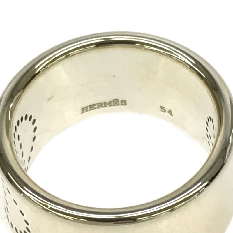 Hermes Evelyn Ring Size 13.5 Silver 925 12.9g #54 Accessories H14339