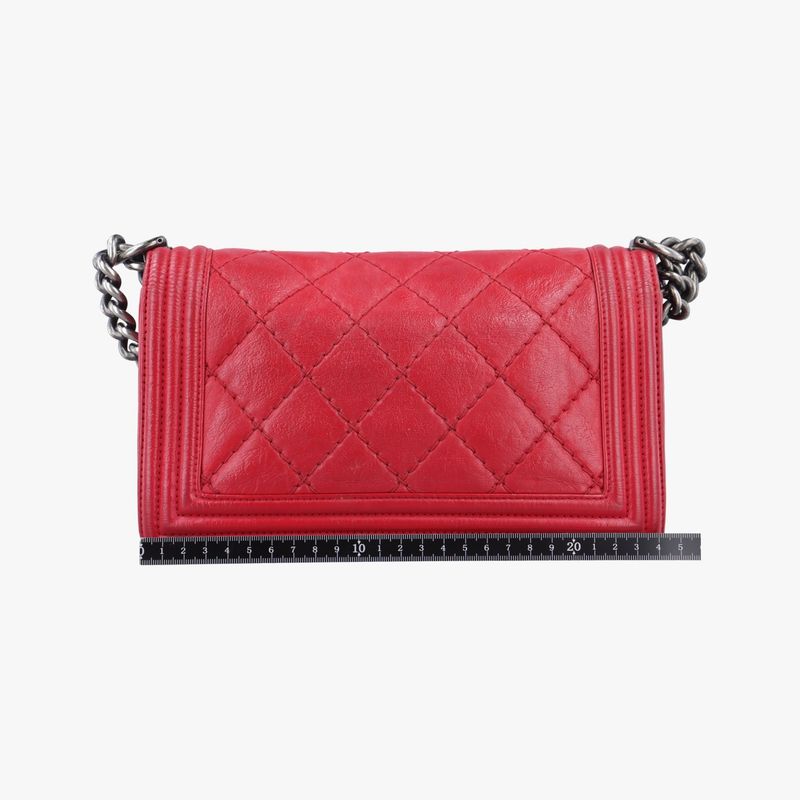 Chanel Boy Chanel Red Leather A9210518893037