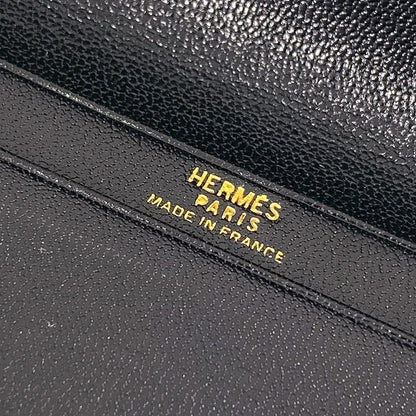 Hermes Bifold Billfold Black Wallet