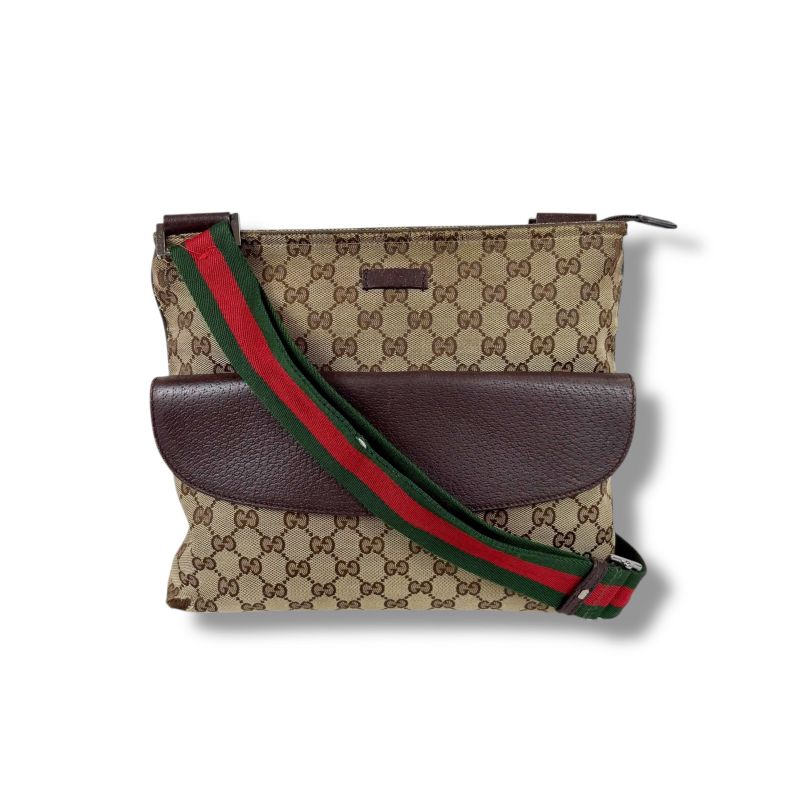 Gucci Sherry Line Shoulder Bag Crossbody Bag GG Canvas Brown