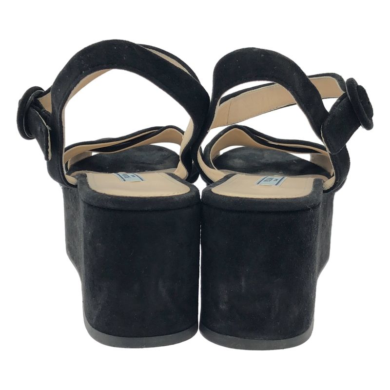 Prada Platform Suede Sandals Black 37 1 2