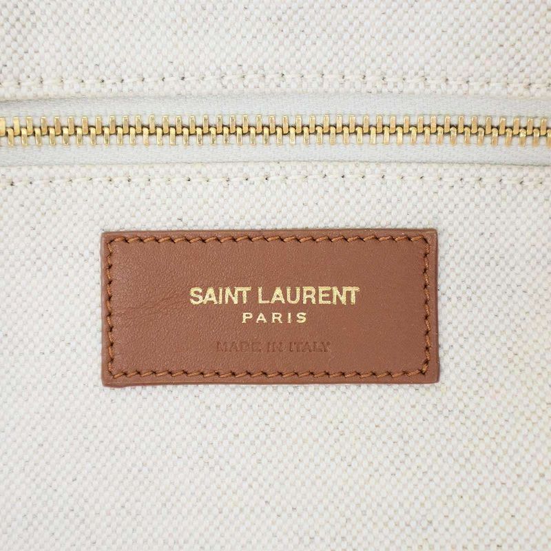 Saint Laurent Paris Leather Trimmed Canvas Duffel Bag 773705 09 23 Brownish