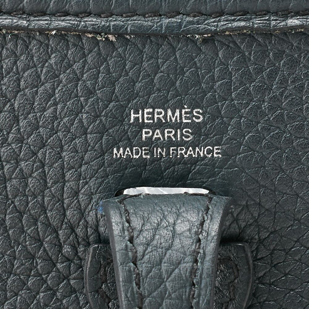 Hermes Evelyn TPM Shoulder Bag Taurillon Clemence Blue Orage (silver Hardware)