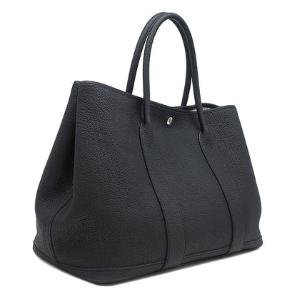 Hermes Tote Bag Garden Party PM Negonda Black Silver Hardware Black Engraved Y