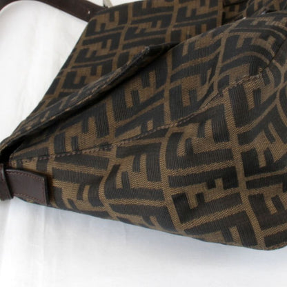 Fendi Zucca Mamma Bucket Shoulder Bag Canvas Brown