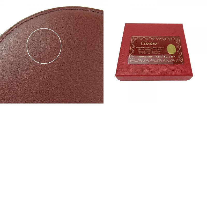 Cartier Coin Case Kl033794 Must Line Leather Bordeaux Goldhardware Small
