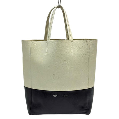 Celine Tote Bag Vertical Cabas Small 176163xbb01cr White And Black Leather