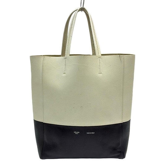 Celine Tote Bag Vertical Cabas Small 176163xbb01cr White And Black Leather