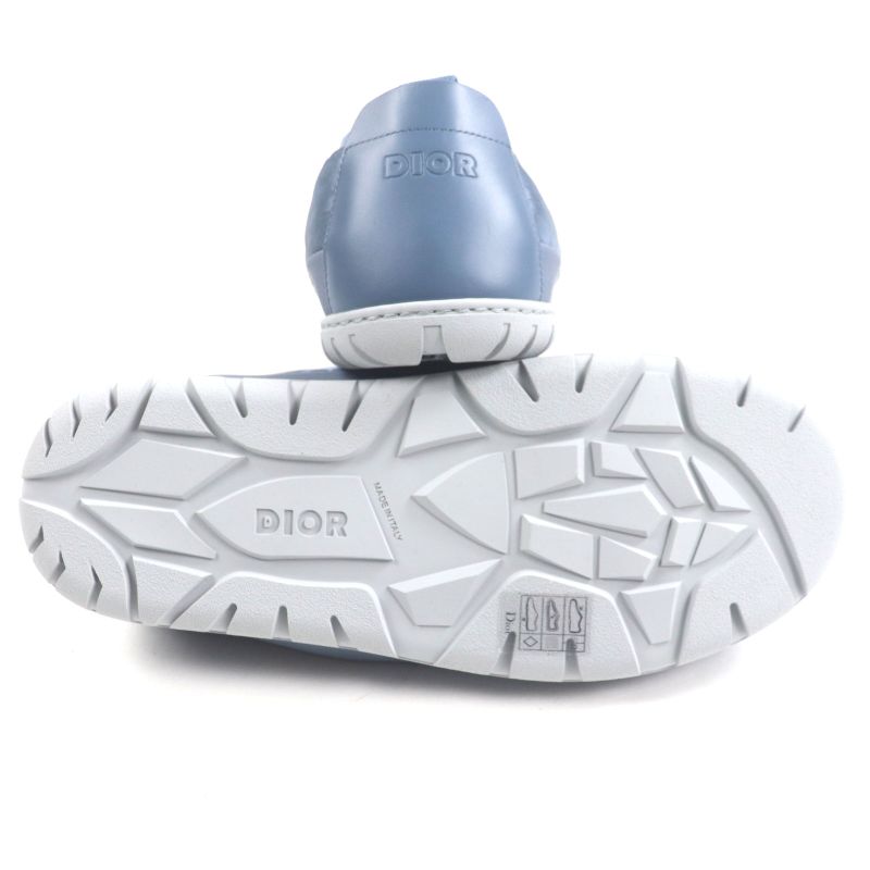  DIOR Homme Nylon Leather Oblique Padet Snow Slipper Slip-on Blue Grey 41 Made