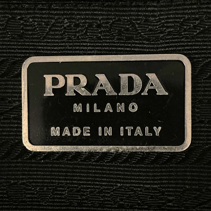 Sale/prada Nylon/bottom Leather Backpack/daypack Black Triangle Logo Triangle