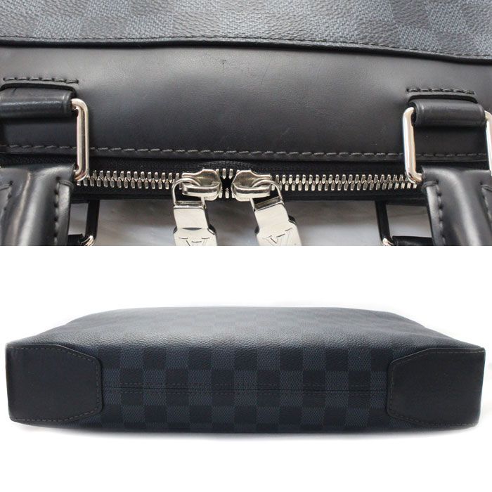 Louis Vuitton Oliver Briefcase Damier Cobalt Black Navy N51199 Ca3198 Men's