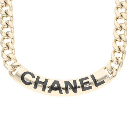 Chanel Logo Plate Chain Necklace Women