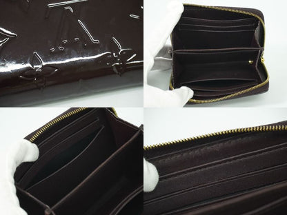 Authentic Louis Vuitton LV Zippy Coin Purse Vernis Leather Coin Case Amarante