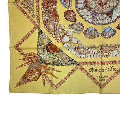 Hermes Carre 90 Silk Scarf Rocaille Shell Multicolor Storage With Bag