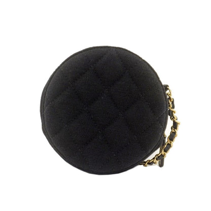 Chanel Round Chain Shoulder Cotton Round Shape Coco Mark Gold