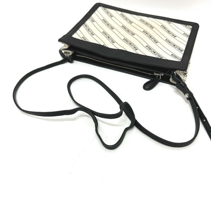 Balenciaga Shoulder Bag Total 528147 Leather / Canvas White And Black