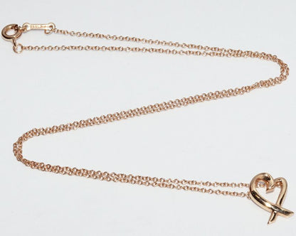 Tiffany & Co Pendant Necklace 18K Pink Gold Paloma Picasso Loving Heart Pendant