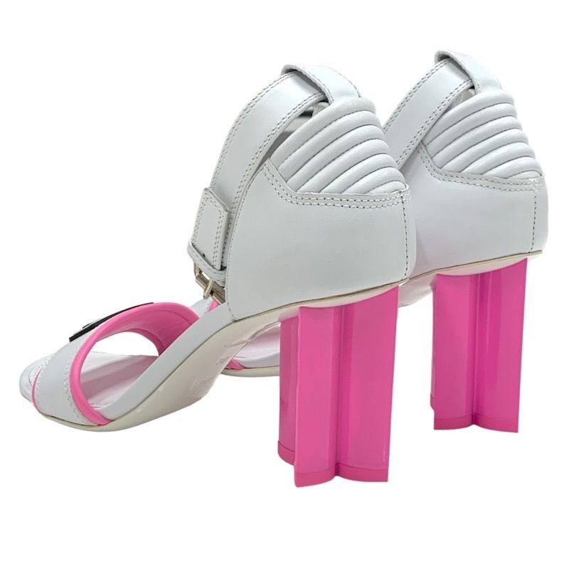 Louis Vuitton Silhouette Line Sandals Shoes Leather White Pink White Unused