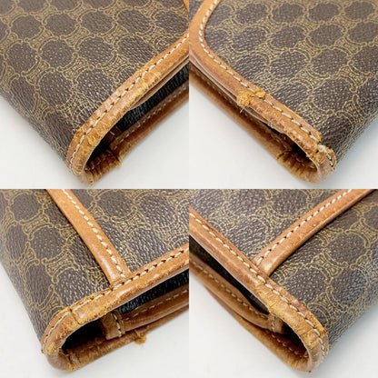 Celine Macadam Pattern PVC Vintage Brown Clutch Bag