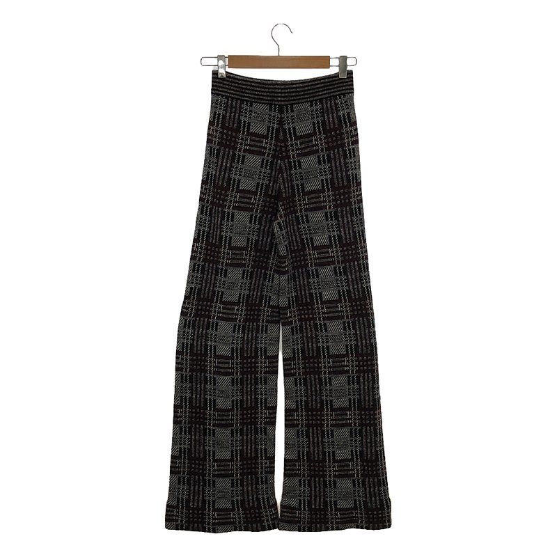 Bottega Veneta - Jacquard Knit Flared Easy Pants - Bordeaux White Black -