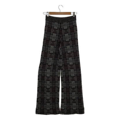 Bottega Veneta - Jacquard Knit Flared Easy Pants - Bordeaux White Black -