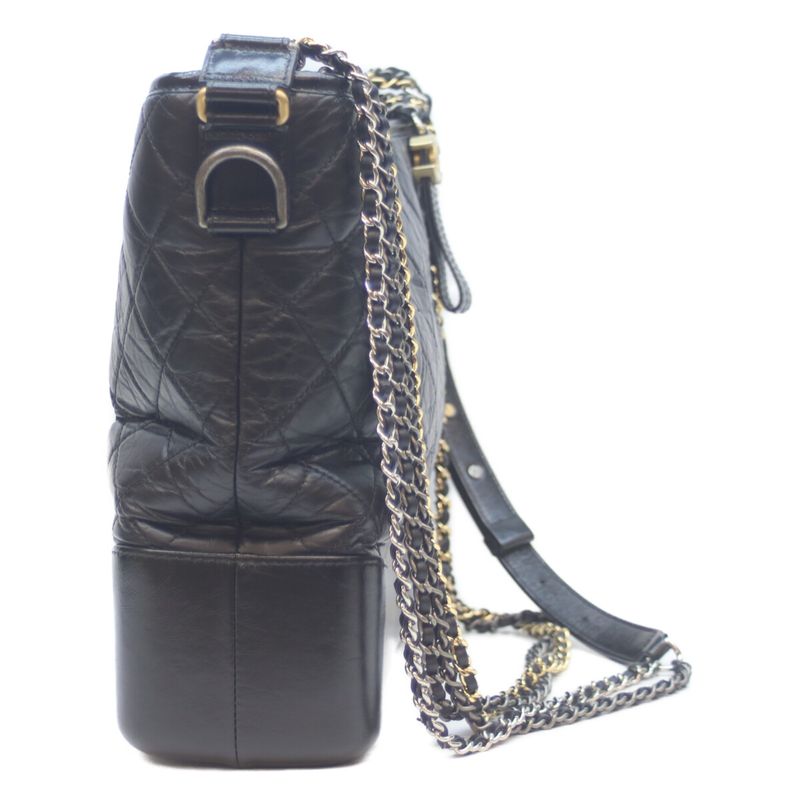 Chanel No 24 A93824 Black Gabrielle De Chanel Large Hobo Shoulder Bag Black