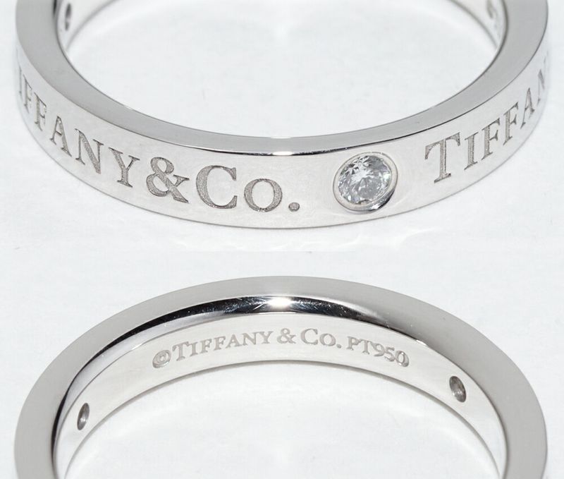 Tiffany & Co Ring Ot950 Diamond 3P (007ct) T&CO Band Ring With Flat Band Ring