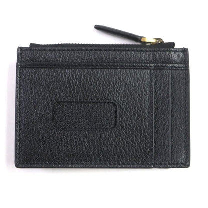 Gucci 657589 Leather GG Marmont Business Card Holder Card Case Black Gold