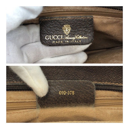 Gucci Vintage Old Gucci Sherry Line Beige Brown GG Supreme Canvas 010-378
